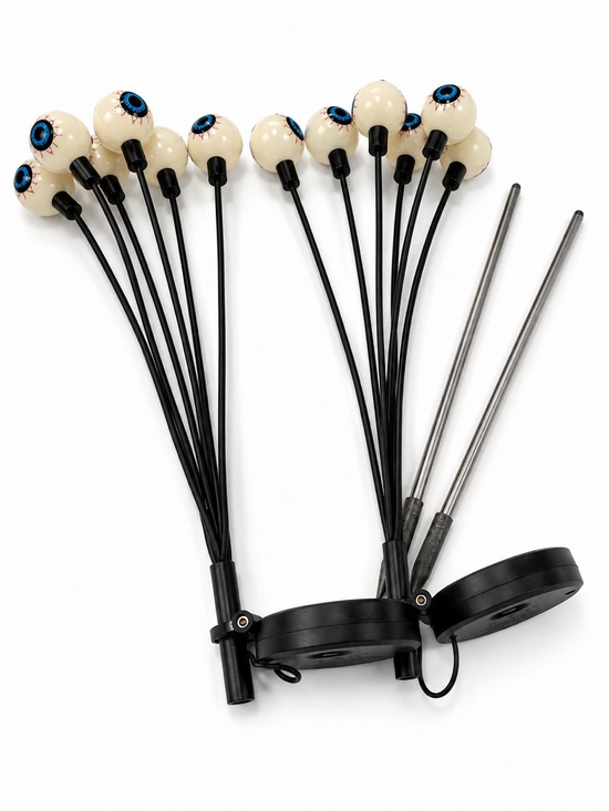 Other - Halloween Eyeball Garden Stakes - Cream & Black Decorative Picks